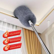 Plumero retráctil multifuncional con cabezal flexible: reutilizable y lavable para techos altos, limpieza de muebles y automóviles