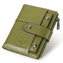 Mode Frauen Geldbörsen Aus Echtem Leder RFID Karte Halter Geldbörse mit Ausweis Fenster Luxus Design Weibliche Geld Tasche mit Münzfach