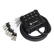 PRORECK 8-Kanal Low Profile XLR Sendenplatine Schlangenkabel, XLR-Splitterkabel für Live, Aufnahme, Bühne, Studio, 25 Fuß