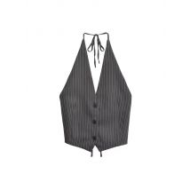 Gestreifte Tanktops für Damen, Neckholder, rückenfrei, gebundene dünne Träger, weibliche Camis, sexy Mode