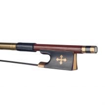 NAOMI Advanced 4/4 Violine/Geigenbogen, IPE-Holz, Güteklasse AA, schwarzes Rosshaar, Ebenholzfrosch, exquisites Muster, Inlay 4/4