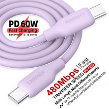 60W USB C Fast Charging Cable for iPhone 15 16 17 iPad pro Galaxy S24 S23 Switch MacBook Air Pixel Silicone Wire
