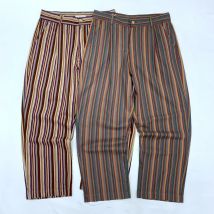 Autumn New British Style Low-crotch Straight-leg Colorful Striped Casual Pants Men's Fashion 100% Cotton Loose Wide-leg Trousers
