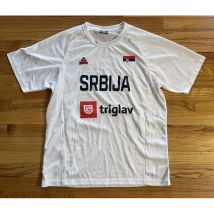 Serbien Basketball Aufwärmen T-Shirt Spiel verwendet getragen Matchworn Petrusev Gonzaga