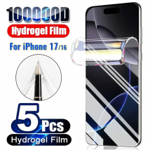 NNBILI 5 pezzi pellicola idrogel protezione schermo a copertura totale per iPhone 11 12 13 14 15 16 17 Pro Max Mini 17Air 16e 14 15 Plus non vetro
