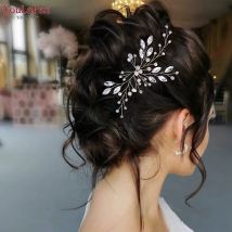 Youlapan kristall haar nadel für frau brautmädchen haarnadel hochzeits haar zubehör braut haars pange brautjungfer kopfschmuck HP103-1