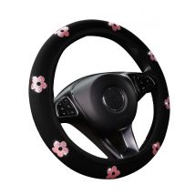 Diving material with beautiful flowers that shine Blingbling. Car without inner ring steering wheel cover for women.