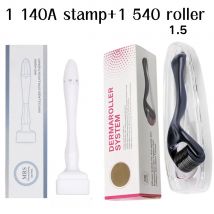 1 Stück 140 Pins Derma Stempel verstellbar und 1 Stück 540 Derma Roller Set Hautpflegewerkzeuge Gesichtshaar Bartwachstum für Männer und Frauen