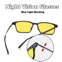 Ultralight UV400 Night Vision Glasses New Trend Men Women's Square TR90 Plain Computer Glasses Retro Anti-blue Optical Eyewear