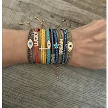 KKBEAD Handgewebtes, umweltfreundliches Stoffarmband für Frauen, verstellbar, Boho-Freundschaftsgeschenk, Yoga-Schmuck, kolumbianisches Makramee-Pulsera