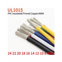 2M/5M 24 22 20 18 16 14 12 10 8 AWG  UL1015 Electric Wire PVC Insulated Lamp Lighting Copper Cable  LED DIY Line 600V