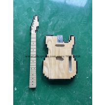 Natural color guitar, square world guitar, body made of ash wood, neck made of maple wood, no hardware, customizable