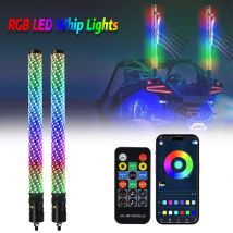 2ft rgb peitschen lichter spiral led peitschen licht mit app fernbedienung für jeep utv atv offroad rzr polaris lkw