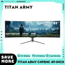 TITAN ARMY C49SHC Monitor da gioco da 49 pollici, pannello CSOT HVA 3840*1080, schermo curvo oversize 32:9, frequenza di aggiornamento elevata 144 Hz PIP/PBP