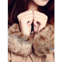 Hot Sale Winter Warm Women Arm Warmer Faux Fur Soft Elastic Wrist Slap On Cuffs Arm Warmer Plush Thicken Accessories Gray White