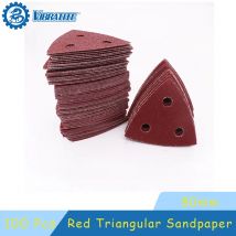 100 Stück 80 mm dreieckiges Schleifpapier, 3 Löcher, Klettverschluss-Dreieck-Schleifscheiben, passend für oszillierende Multitool-Schleifpads, Körnung 60–400