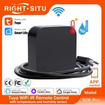 Tuya Temperature Humidity Sensor with IR Remote Control WiFi APP Remote Control var SmartLife for TV AC Work with Yandex Alexa