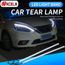 2 pezzi fari automatici indicatori di direzione bianchi luci di flusso dei freni gialli LED DRL luce di marcia diurna per auto flessibile striscia impermeabile 12V