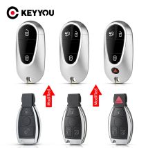 KEYYOU 2/3/4 Buttons Modified Key Shell Fob For Mercedes Benz Year 2000+ Supports Original NEC and BGA