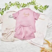 Bachelorette Wedding Party Proposal Gift Bridesmaid Satin Pajamas Set Customized Silk Bride Pajamas Personalised Matching Pajama