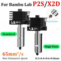 Hotend X2D P2S per Bambu Lab P2S Standard/High Flow, Alta Qualità, Stampa Veloce, Ugello Rimovibile 0.2 0.4 0.6 0.8