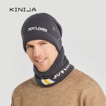 Männer Winter Strick mütze Schal Set Mode Mützen Schädel Kappe Plüsch dicke Woll mütze Russland Outdoor Radfahren Ski warme Mütze für Männer
