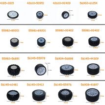 MOC Technisches Reifenrad-Kreuzloch-Set, Motorrad-Reifen und Felge, Auto-LKW-Räder, Nabe, Ziegel, Konstruktion, Bausteine
