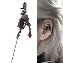 1 Stücke Punktion Gothic Dorn Rose Krähe Ohrring für Mädchen Punk Schmuck Goth Ohrstecker Punktion Halloween Party Zubehör 2025