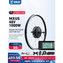 48V 1000W MXUS Ebike Motor Kit Electric Bike 20-29 700C inch Rear Brushless Geared Hub Motor Wheel dropout with LCD display