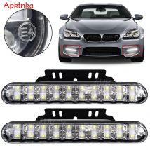 Coppia 20 LED Bianco 12V Auto Barra luminosa decorativa universale DRL Striscia luminosa Luce di marcia diurna Paraurti anteriore Nebbia Lampada di guida E4