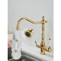 Antique Brass Kitchen faucets 360 Rotate Swivel Faucet Hot Cold Water Tap Mixer Chrome Gold Purification Kitchen Crane EL2563