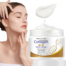 Kollagen-Tag- und Nacht-Feuchtigkeitscreme – Sheabutter, Tabakalkalisch, Vitamin E, feuchtigkeitsspendend und straffend – alkoholfreie Creme für alle Hauttypen