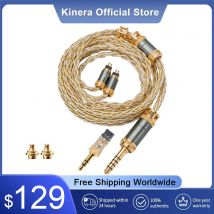Kinera MIA Cavo di aggiornamento per auricolari 6N Rame monocristallo placcato argento 3,5 mm 4,4 mm Spina staccabile 0,78 Connettore 2 pin/MMCX