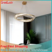 Lampada a sospensione a LED ad anello Lampada a sospensione di lusso in rame dorato Nuovo lampadario Lustre Lampada da soffitto Soggiorno Sala da pranzo Decorazioni per la casa