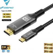 Kabel USB C do HDMI 8K@60Hz 4K@120Hz Typ C do HDMI-kompatybilny kabel HDTV do konwertera TV MacBook Air iPad Adapter USB-C HDMI