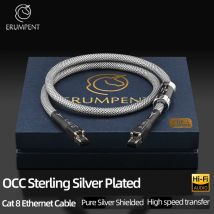 ERUMPENT Sterling Silber Überzug Cat 8 Netzwerkkabel Hochgeschwindigkeits-40 Gbit/s 2000 MHz Internet-LAN-Kabel für Computer-Router