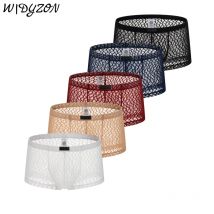 Männer Spitze Boxer Shorts Höschen Unterwäsche Sexy Transluzente Boxershorts Männer U Pouch Boxer Atmungsaktive Ropa Interior Hombre Slips