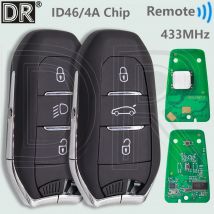 DR ID46/4A PCF7945/53 433MHz Proximity Car Remote Key For Peugeot 208 301 308 508 3008 5008 Citroen C3 C4 C4L C5 Picasso DS5 DS6