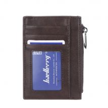 Baellerry Herren-Geldbörse mit 12 Fächern, schmaler Geld-Organizer mit mehreren Taschen und Ausweisfenster (Anthrazitschwarz, RFID-frei)