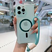 Custodia per telefono con cinturino da polso magnetico per Xiaomi Redmi Note 15 Pro Plus 5G 15 15C 4G Custodia morbida con cordino in silicone antiurto