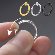 2 Stücke Kleine Hoop Frühling Ohrclips Ohrringe Für Frauen Männer Edelstahl Schmerzlos Kein Piercing Stealth Gefälschte Ohrschmuck 8-16mm