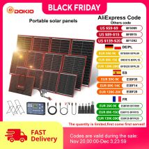 Dokio-Panel Solar plegable y Flexible, controlador portátil de 12V, 18V, 80W, 100W, 160W, 200W, 300W