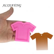 DIY Shiny Girl shirt silicone clothes mold for key chain with a hole Resin Clay Mold crafts tools moulds for plaster DY0046