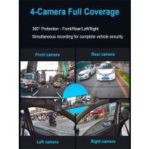 4 Channel Streaming Dash Cam 4 Camera with APP Control 24H Parking Mode Motion Detection G-Sensor Loop Recording Time Lapse WDR