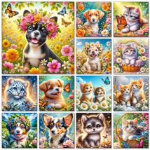 5D Diamant Malerei Tier Hund Tiger Katze Kreuzstich Mosaik Kits Home Dekoration Wandaufkleber DIY handgemachtes Geschenk für Kinder