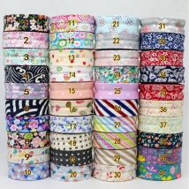 Neu eingetroffenes bedrucktes Schrägband, Kantenstoffstreifen, Basteln, DIY, Bekleidung, Nähband, Größe 25 mm x 5 m