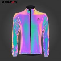 DAREVIE Cycling Jacket Winter Rainbow Reflective PRO Level Cycling Windbreak Men Windproof Waterproof Cycling Jacket Man Women