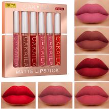 CAKAILA Set di rossetti lucidalabbra a 6 colori Liquido opaco Velluto opaco Trucco da donna Tazza antiaderente impermeabile a lunga durata Non sbiadisce