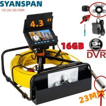 Sewer Pipe Inspection Camera DVR 16GB Video Recording,SYANSPAN Drain Industrial Endoscope Waterproof  8500MHA Battery 20/30/50M