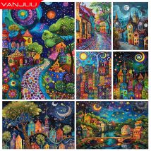 Stadt 5D Diamant Malerei Kit Sternenhimmel Diamant Stickerei voller Diamant Mosaik Kunst Bild DIY Home Dekoration Wandaufkleber